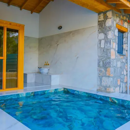Nyaraló Luxury Stone House With Indoor - Outdoor Pools, Turkish Bath And Sauna In Fethiye Incirkoy