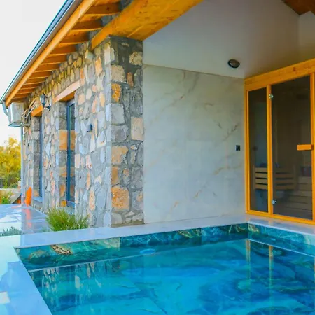 Luxury Stone House With Indoor - Outdoor Pools, Turkish Bath And Sauna In Fethiye Incirkoy